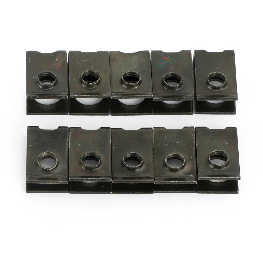 Set of 10 Zinc Plated Spring Spire C Clips U Nuts for M5