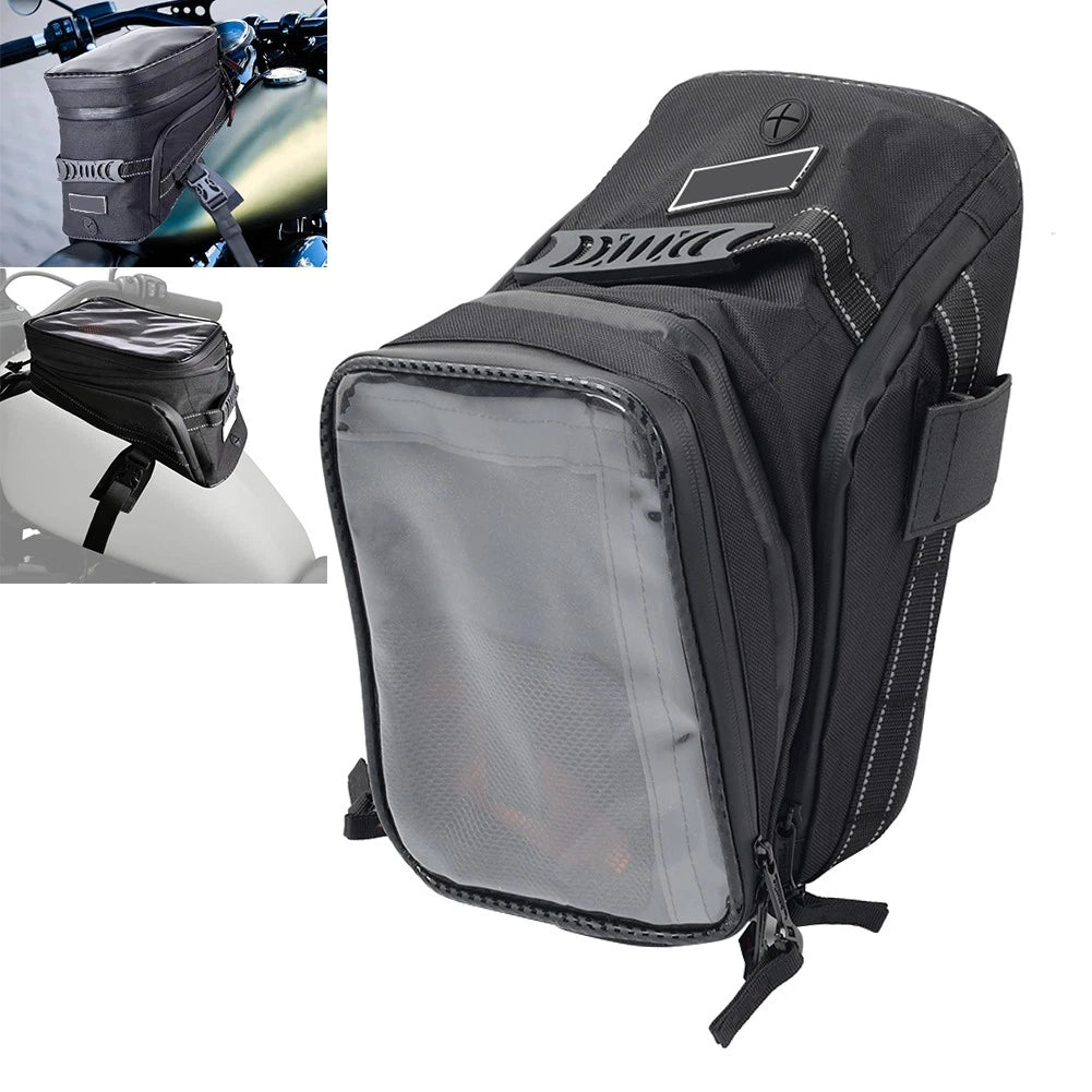 Universal Motorcycle Tank Bag with Strap for Honda, Harley