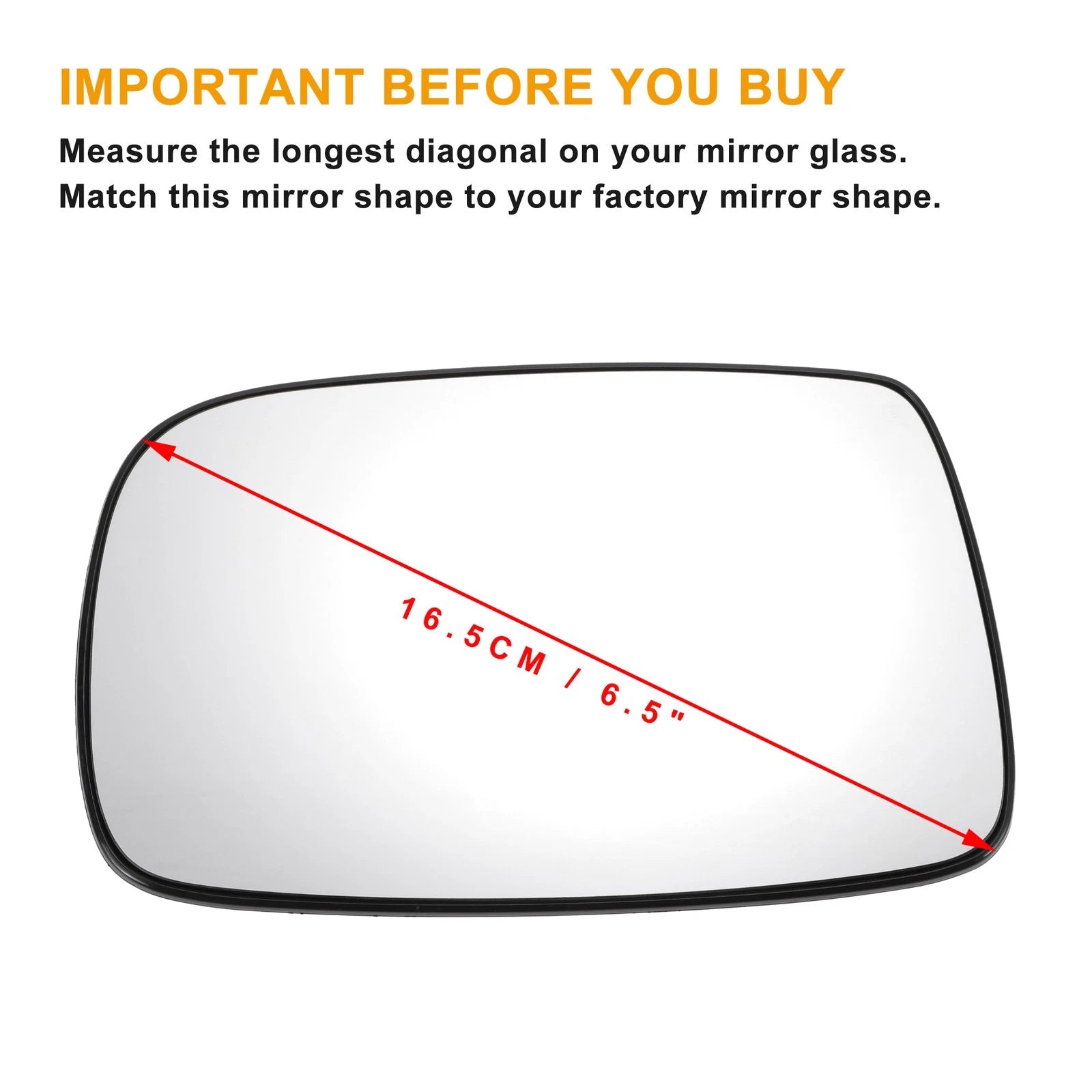 Left Side Mirror Glass Replacement for Toyota Yaris (1999–2003)