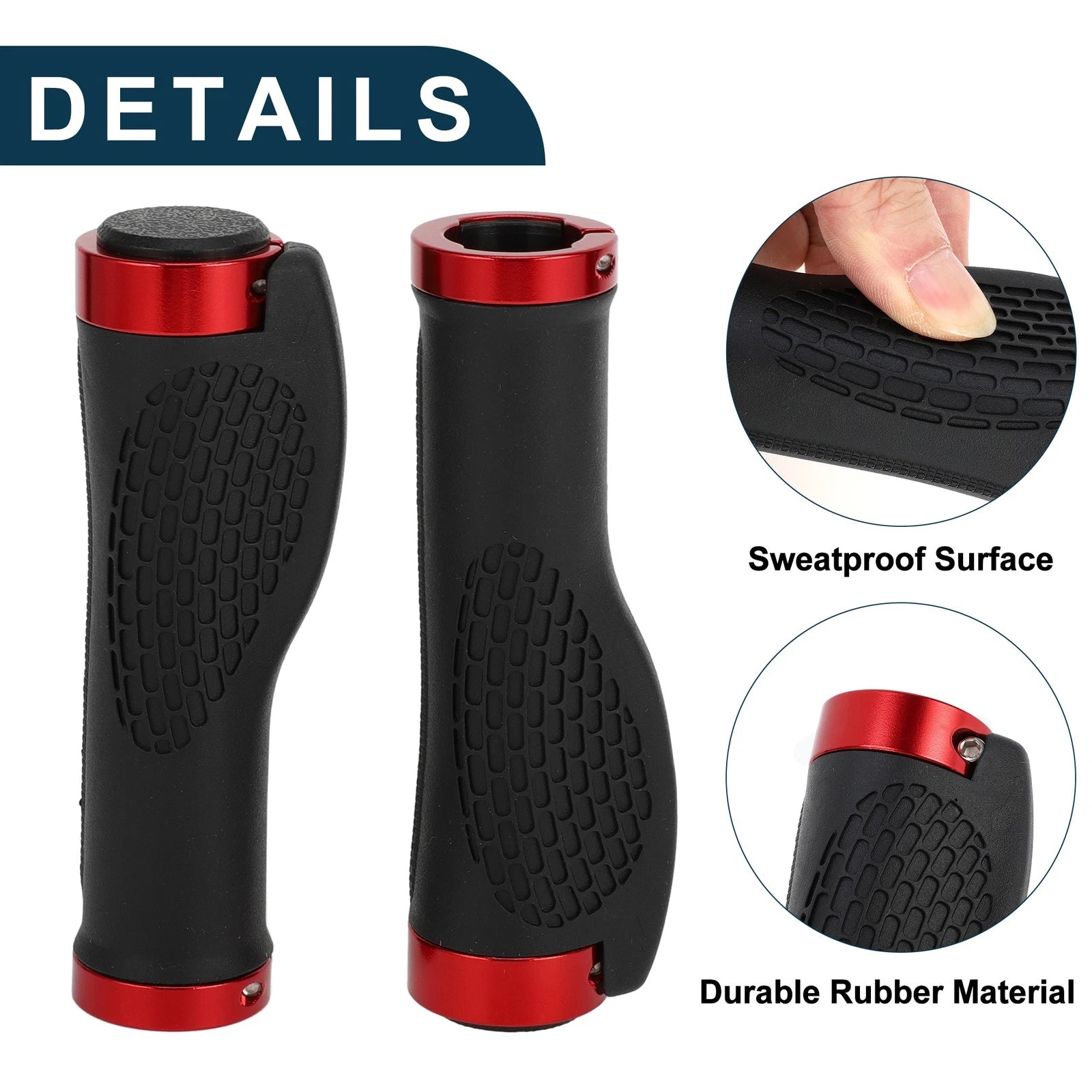 Bike Handlebar Grips 125mm Lightweight MTB End Grips Protector 1 Set (—)