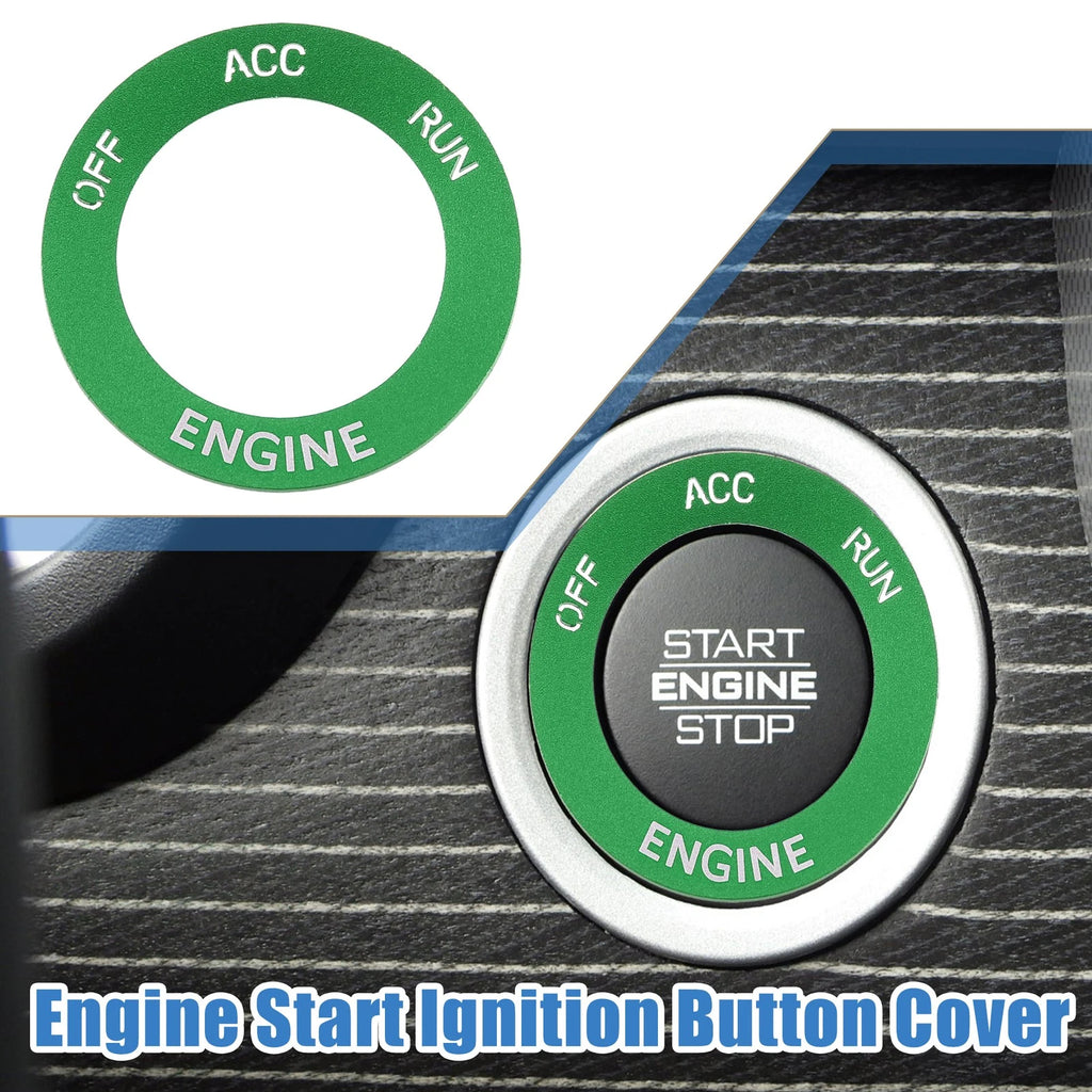 Engine Start Button Sticker for Dodge Charger Challenger Aluminum Alloy Green (2015–2023)