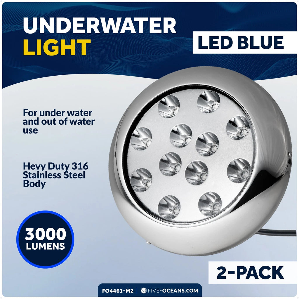 2X LED Underwater Transom Lights for Boat (12V)