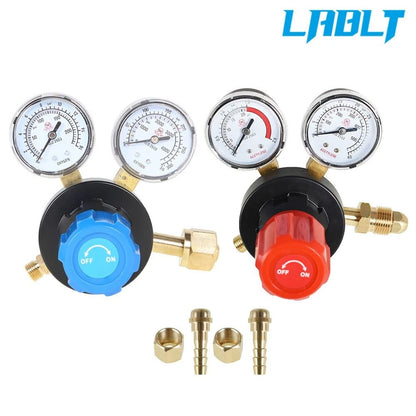 Dual Welding Gas Gauges for Acetylene (CGA-510) & Oxygen (CGA-540)