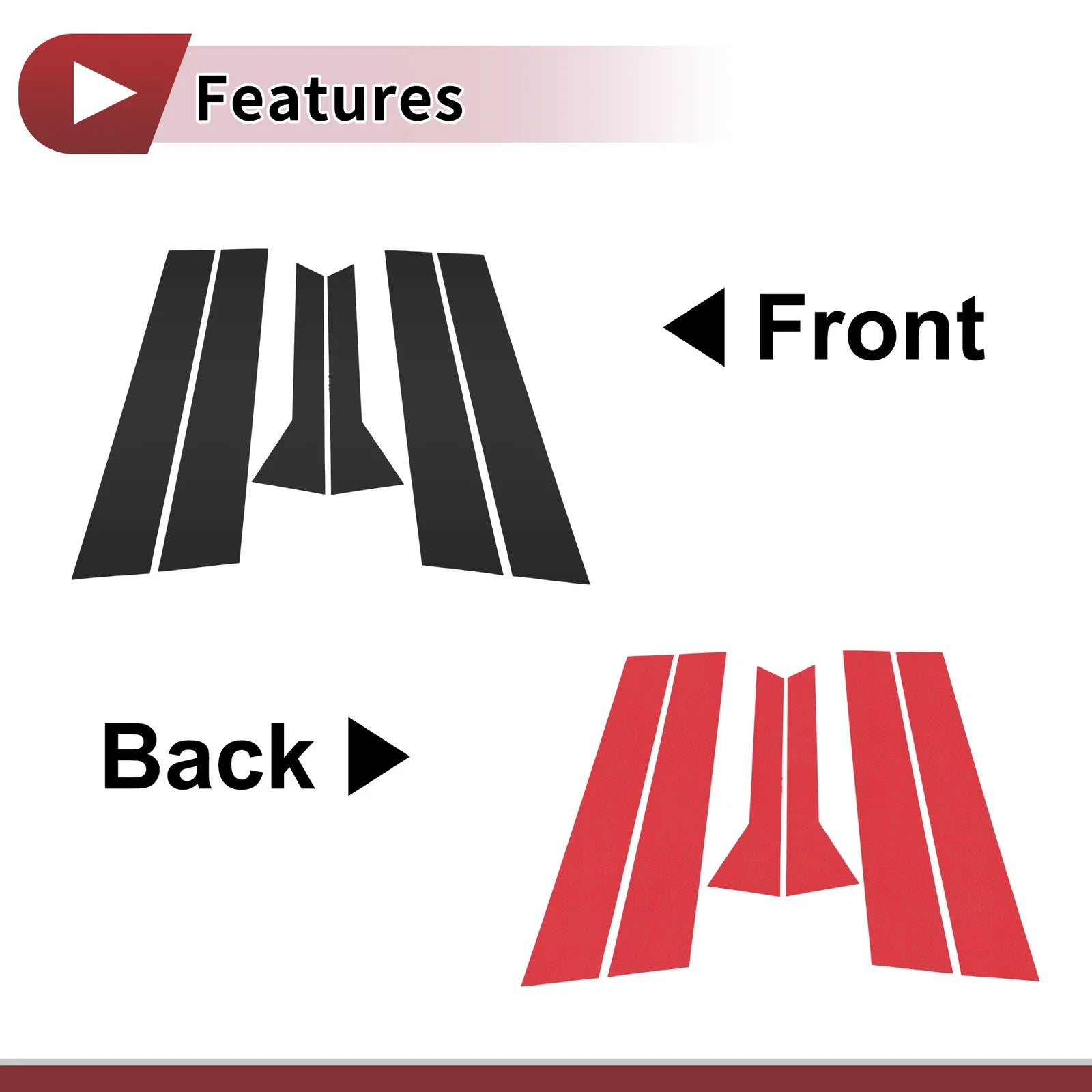 Door Pillar Window Trim for Hyundai Accent Hatchback (2011–2017 Black)