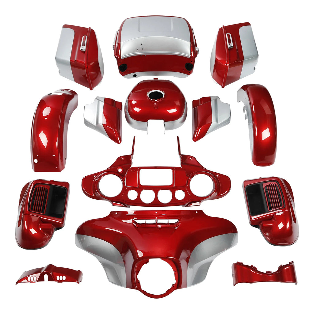 Fairings Bodywork Kit for Harley Electra Glide (2014–2023) Wicked Red/Barracuda Silver