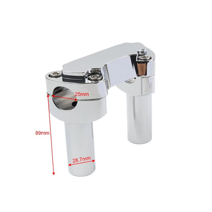 3.5" Straight Handlebar Riser & Top Clamp Chrome for Harley Dyna