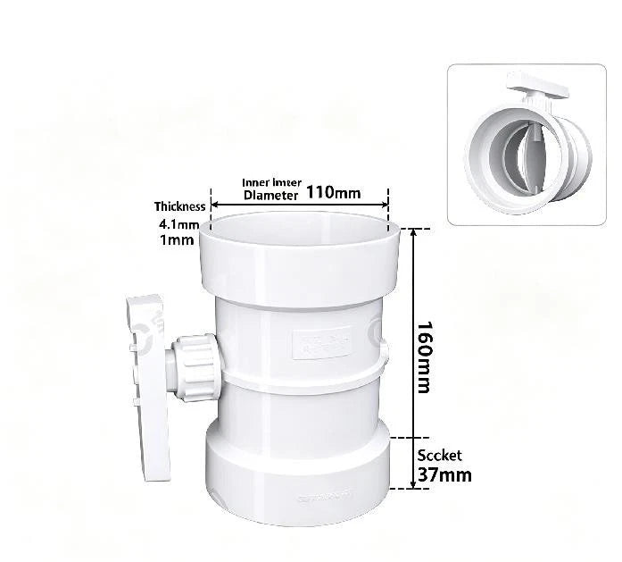 Duct Airflow Regulator Valve for PVC Ventilation Systems (HVAC Grow Rooms)