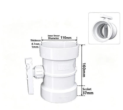 Duct Airflow Regulator Valve for PVC Ventilation Systems (HVAC Grow Rooms)