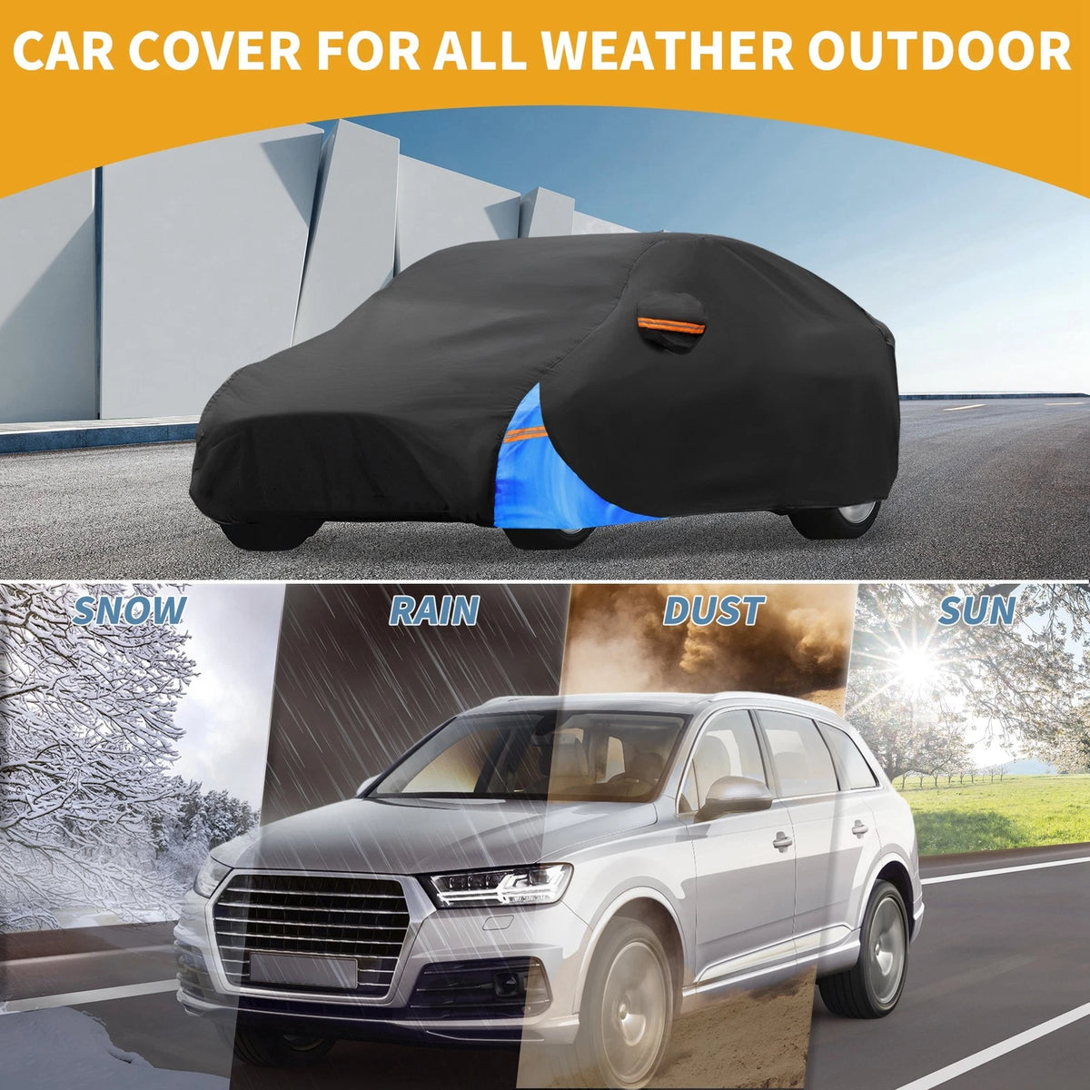 Car Cover Waterproof All Weather for Tesla Model Y (2020–2024) 210D-PU