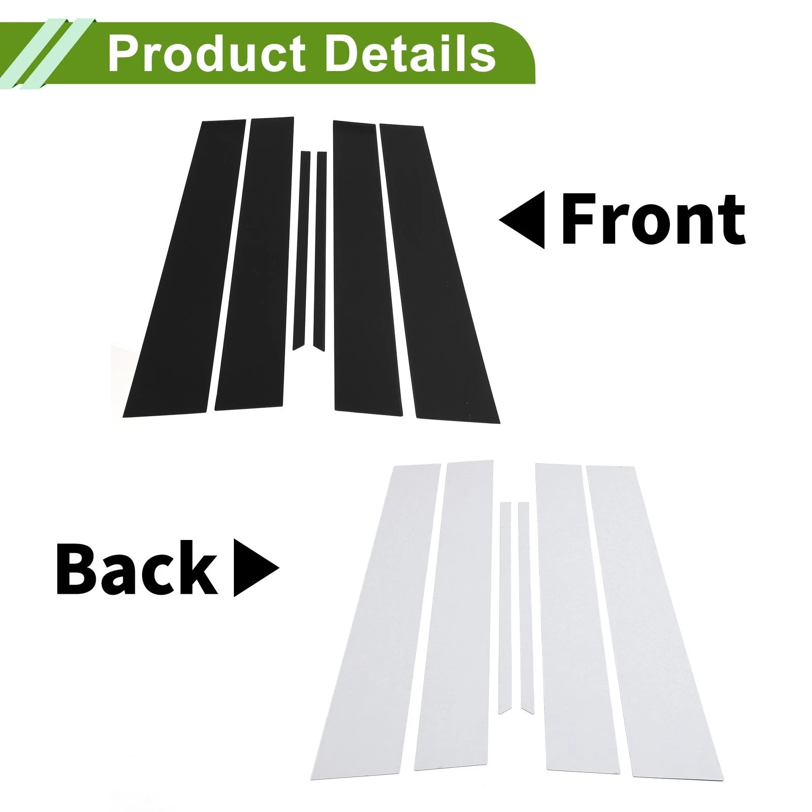6 Pcs Pillar Window Trim Replacement for Chevy Equinox (2010–2017) Black