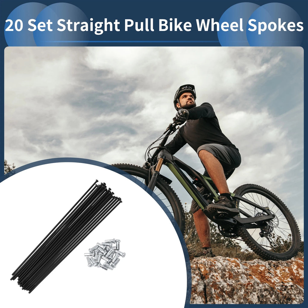 Bicycle Spokes 14G Straight Pull 159mm Replacement Set for 20 Inch Wheels (—)