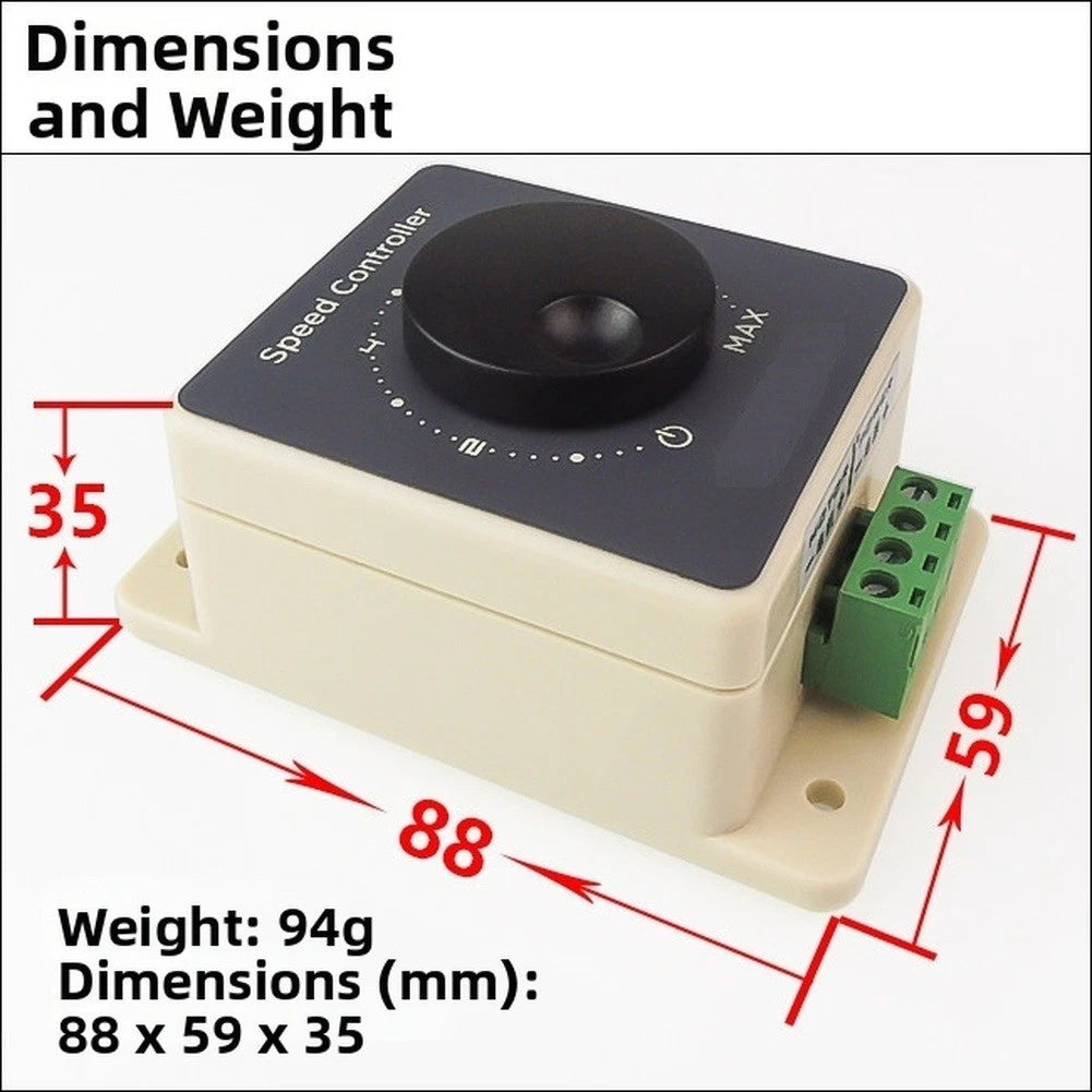 DC Motor for PWM Controller 12V 24V 36V 48V (20A Max) Waterproof Housing
