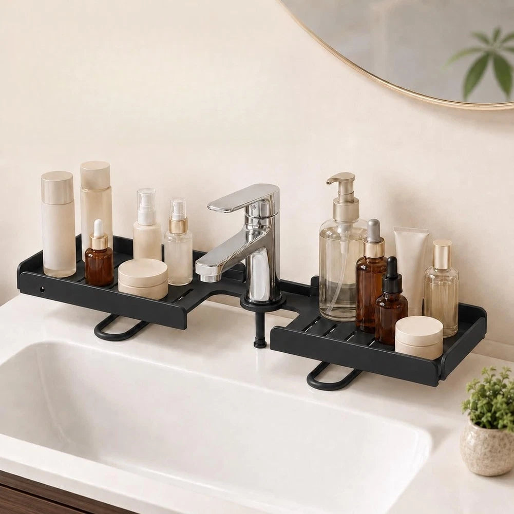 Adjustable Rotatable Faucet Shelf for Kitchen Sink Caddy