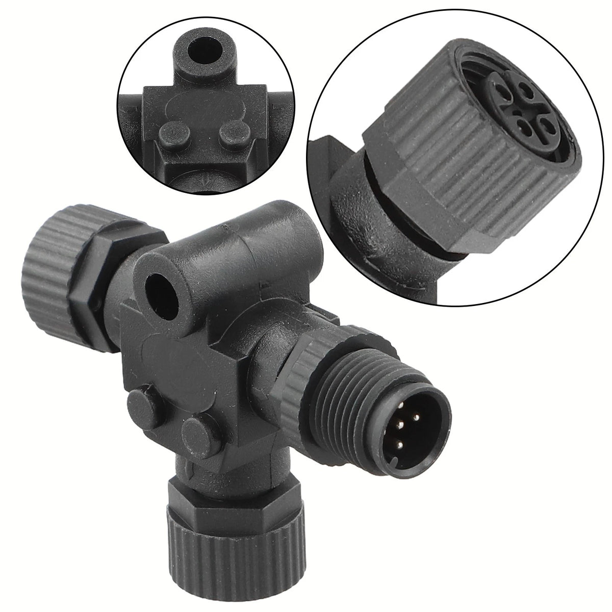 NMEA 2000 T Splitter Connector for Marine Use (Waterproof Plastic Brass)