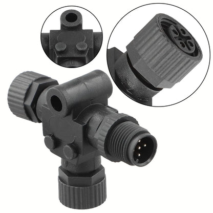 NMEA 2000 T Splitter Connector for Marine Use (Waterproof Plastic Brass)