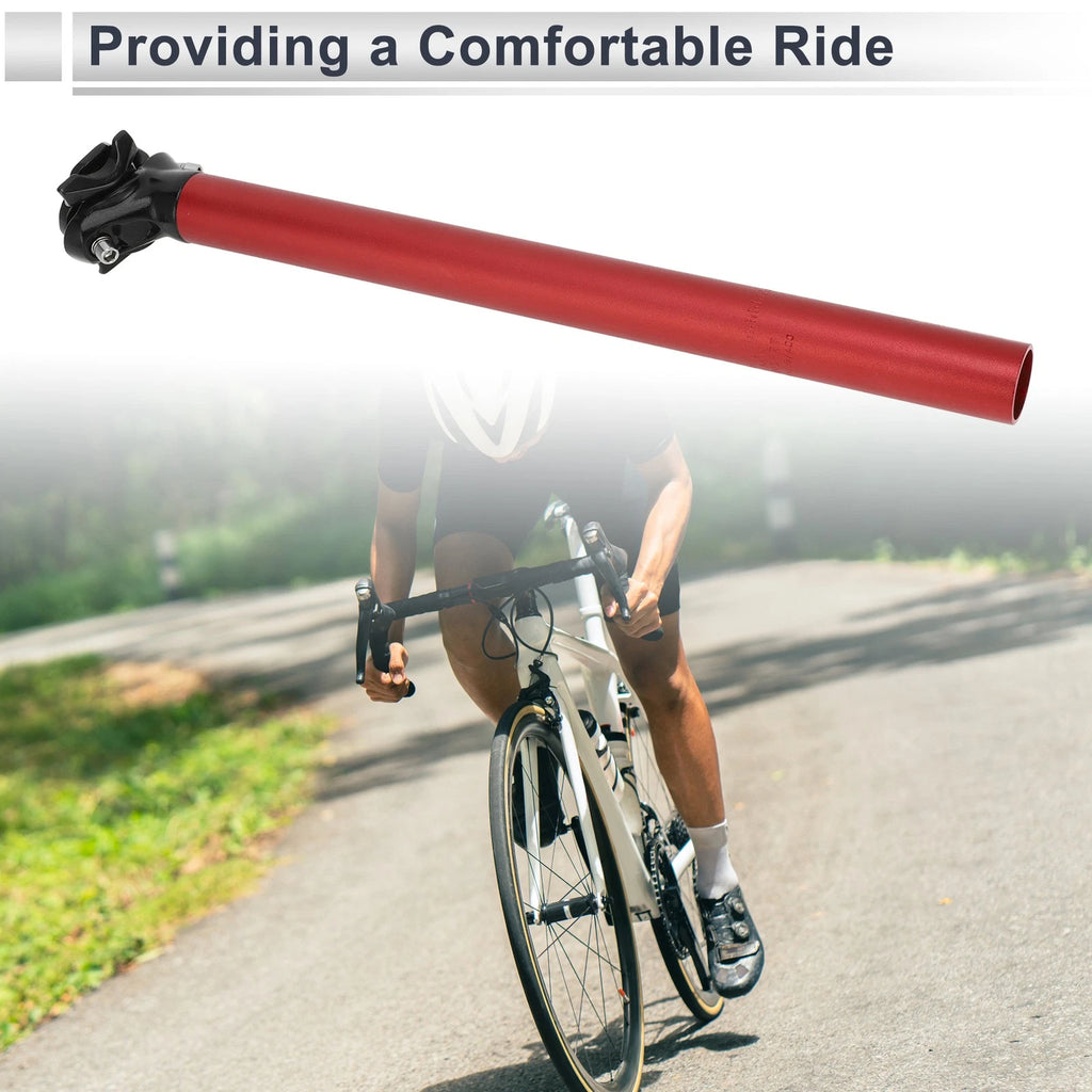 Bike Seat Post 30.9x400mm Adjustable Angle Replacement for Red Aluminum Alloy