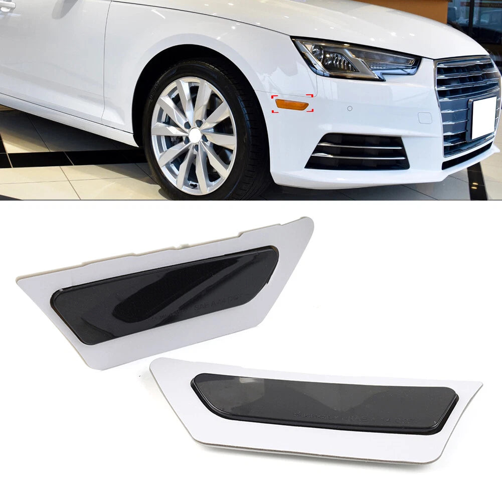 1 Pair Front Bumper Reflector Side Marker Lights for Audi A4 B9 (2017–2019) Black