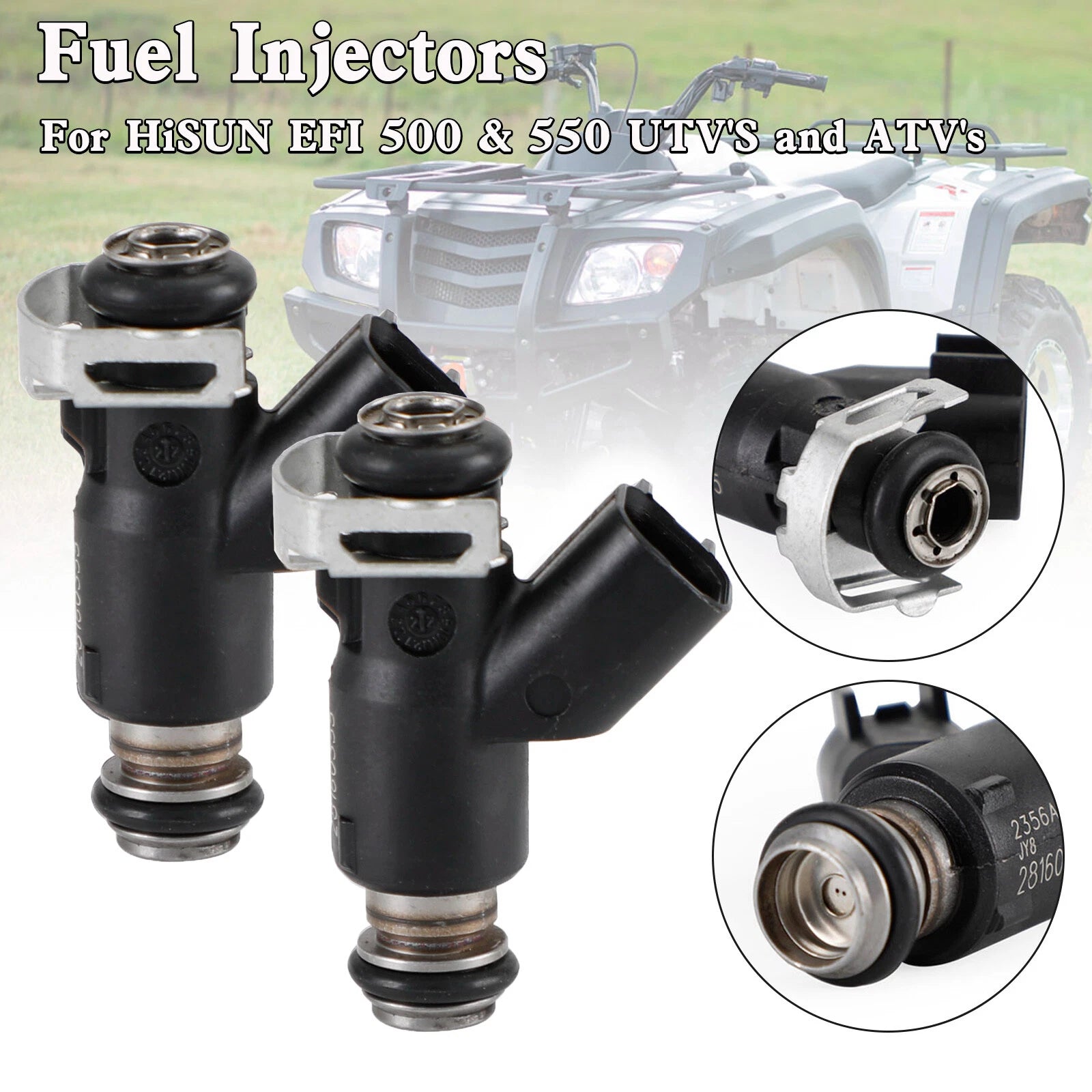 2X Fuel Injector 28160355 16400-004C-0000 for HiSun EFI UTV550 MSU500 HS500 T9