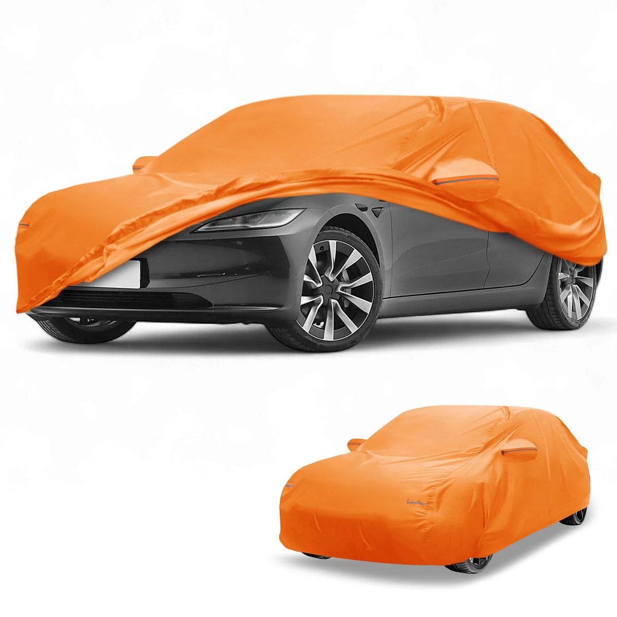 Waterproof Car Cover for Tesla Model 3 (2017–2023) - Orange Cotton, Zipper