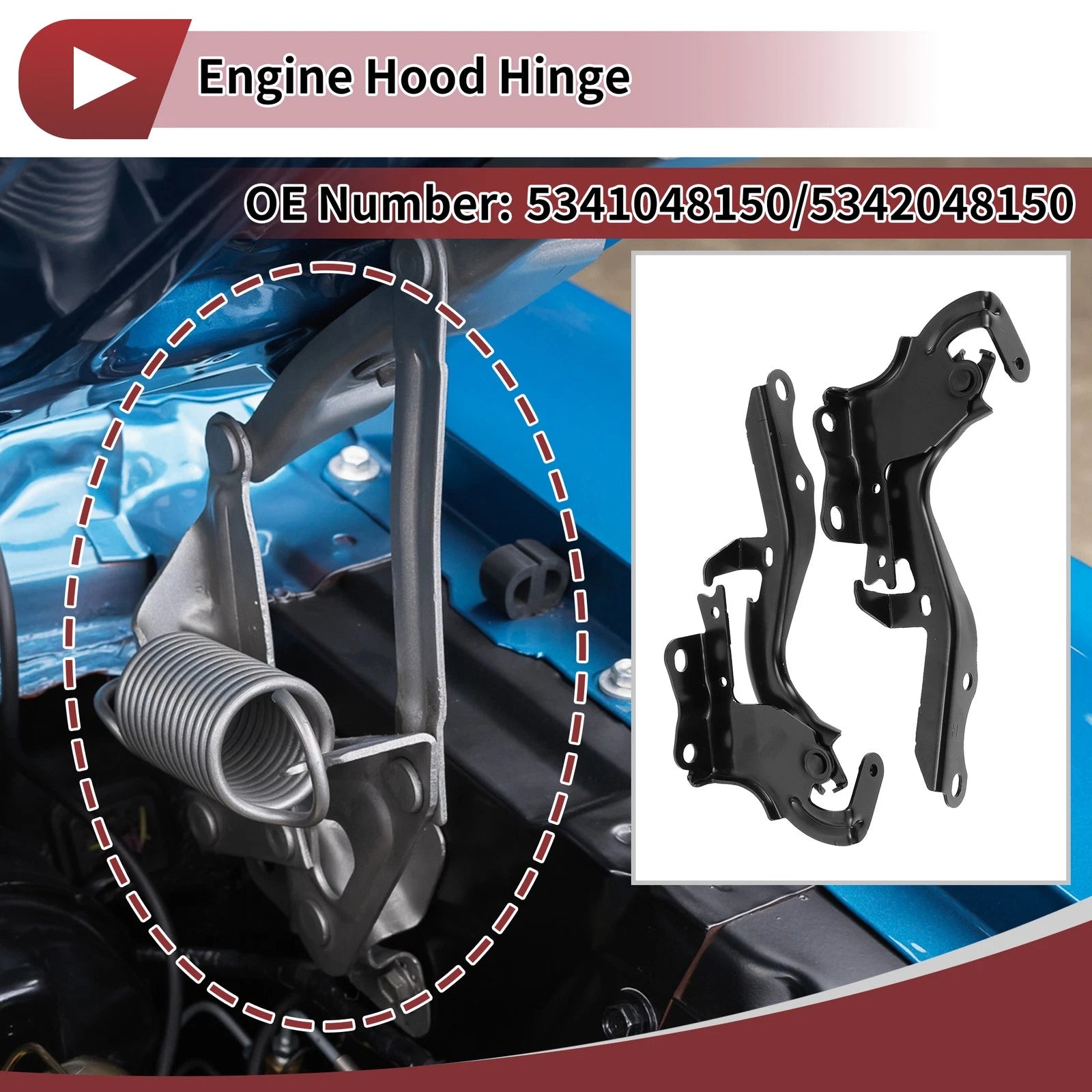 Hood Hinge Bracket Replacement for Lexus RX350 2016–2022 Front 1 Pair