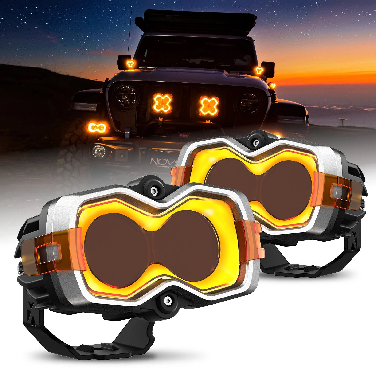 2X LED Work Light Pod for Jeep SUV (Reddot Winner NOVSIGHT)