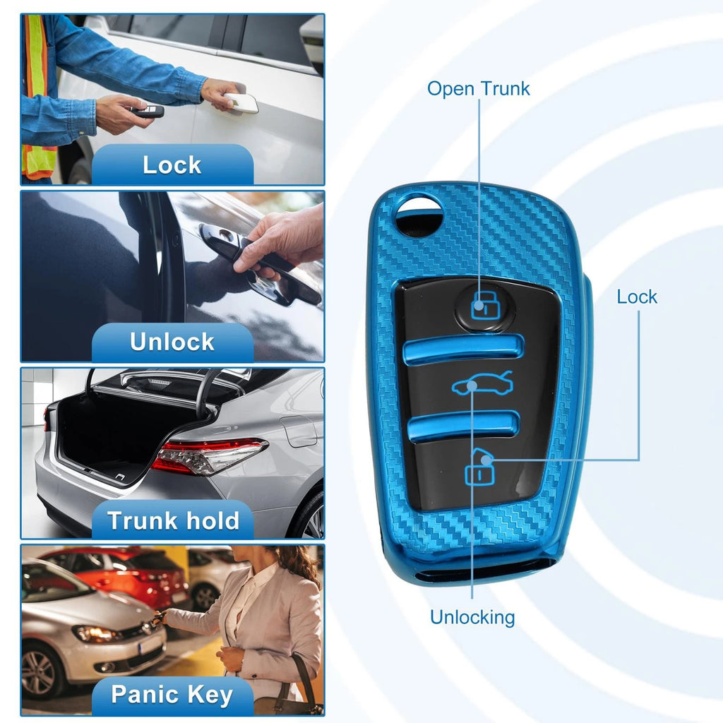 Silicone Smart Key Fob Case Cover Replacement for Audi A3 A1 (2010–2019)