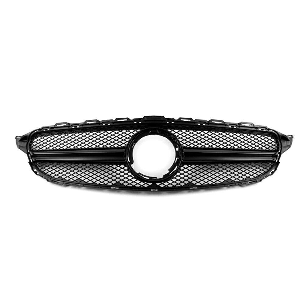 Black Upper Front Grille for Mercedes Benz W205 C250 C350 (2015–2023)
