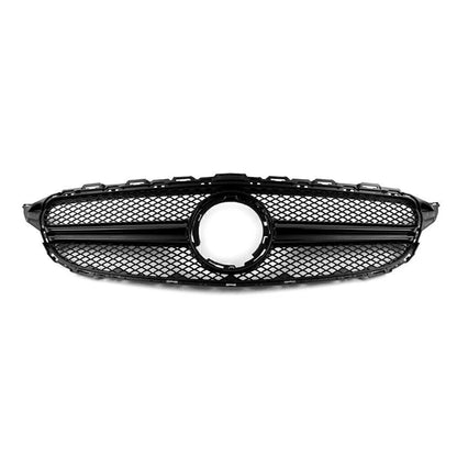 Black Upper Front Grille for Mercedes Benz W205 C250 C350 (2015–2023)