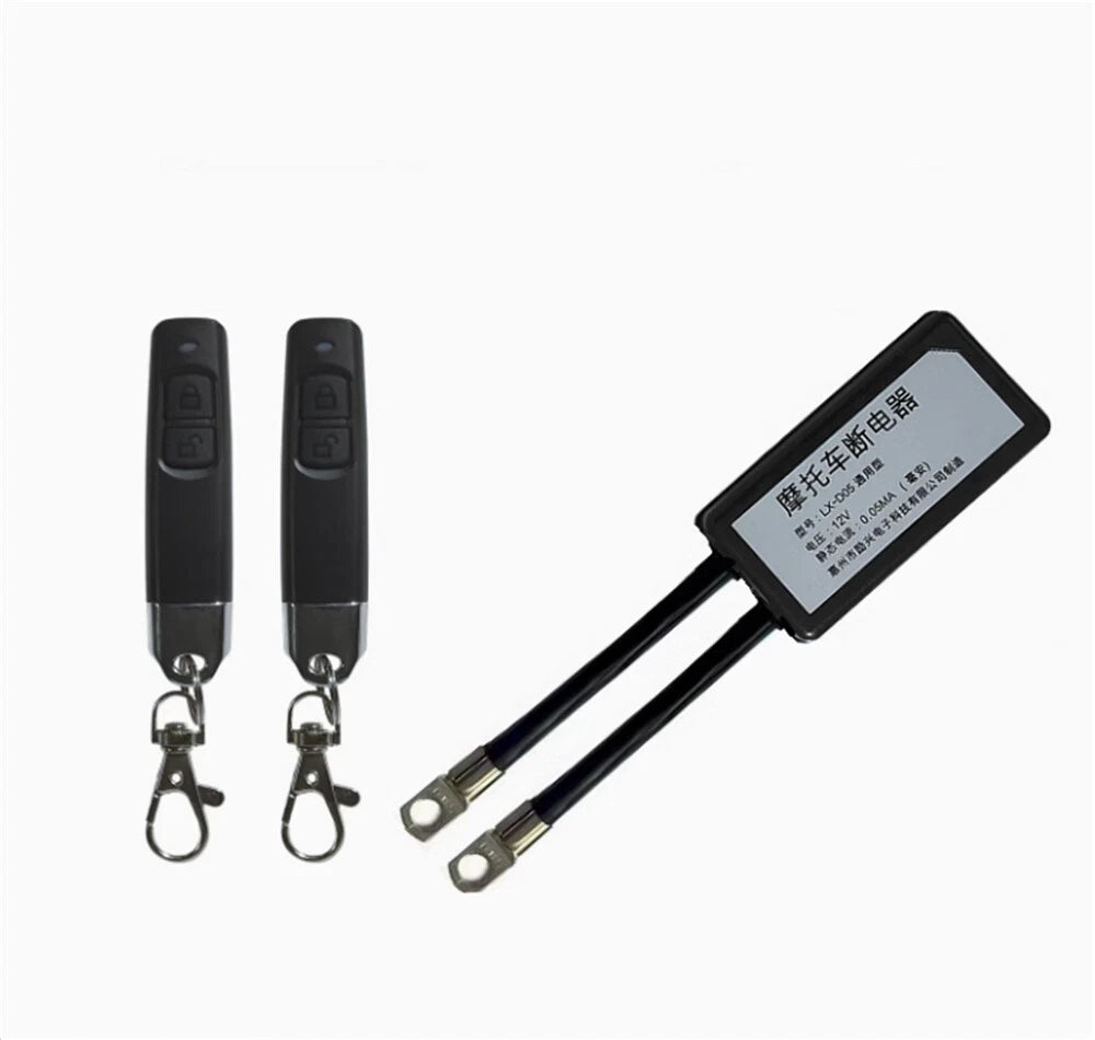 12V Wireless Motorcycle Battery Disconnect Kit Main Kill Switch Remote Control
