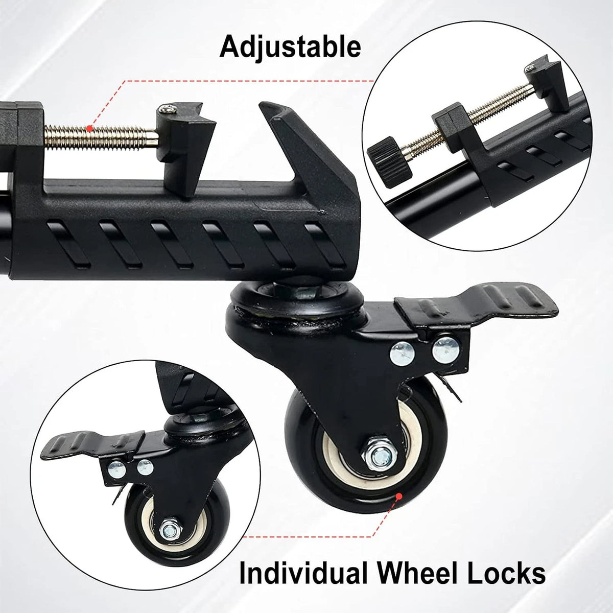 Tripod Dolly with Quick-Lock Wheels & Adjustable Legs for Photography