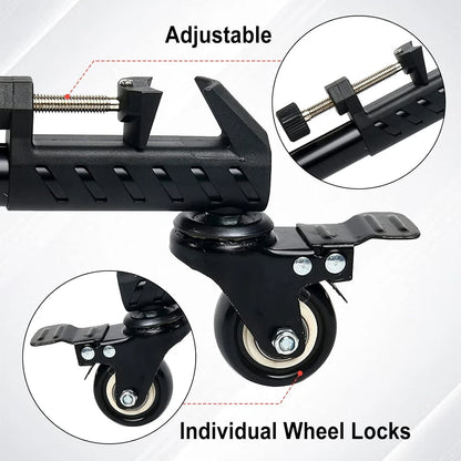 Tripod Dolly with Quick-Lock Wheels & Adjustable Legs for Photography