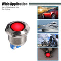 5Pc 19mm 12V LED Waterproof Pilot Indicator Light for Universal