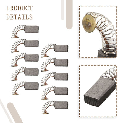 10pcs Carbon Brushes for Electric Motors - Black with Gold