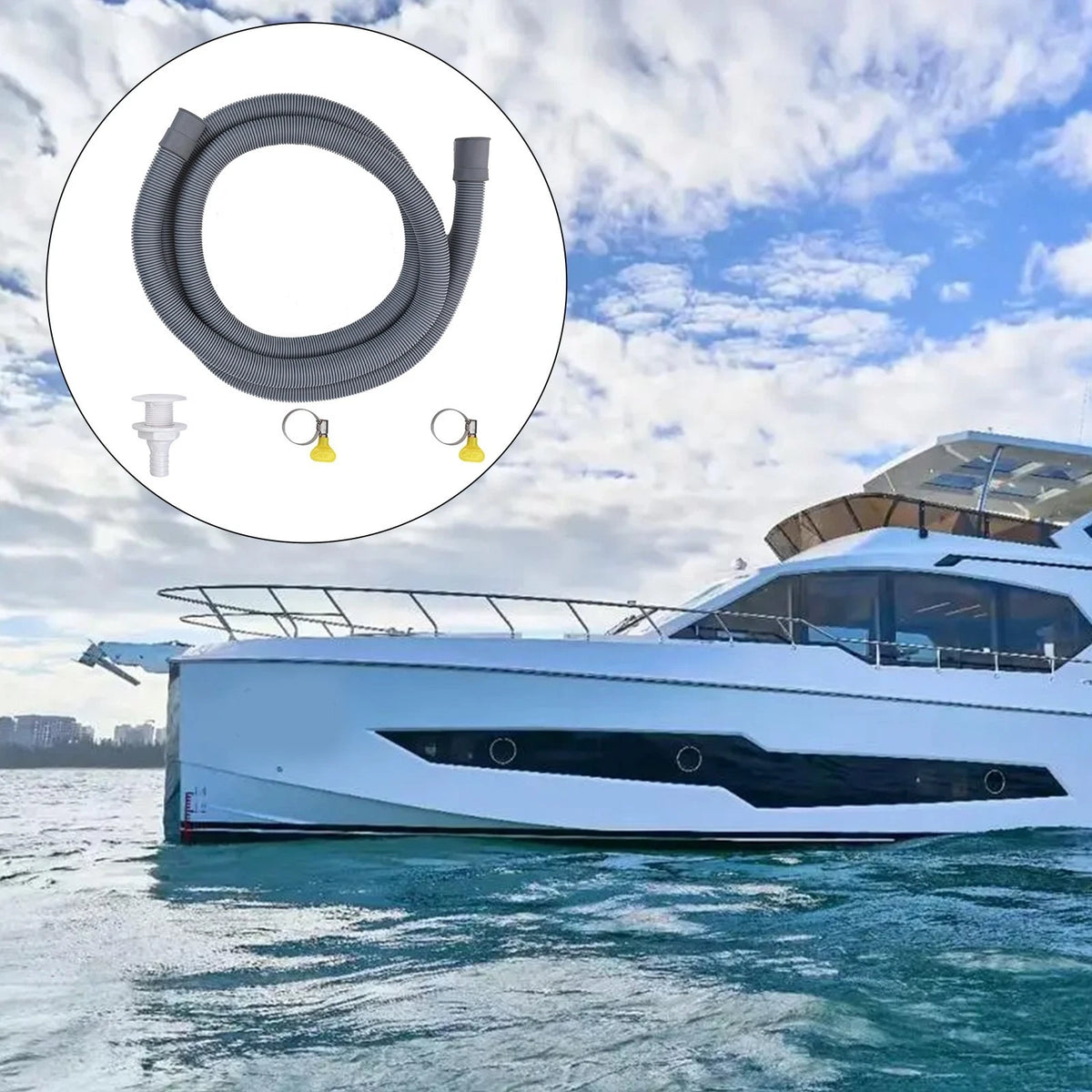 Boat Bilge Pump Installation Set with Stainless Steel Clamps