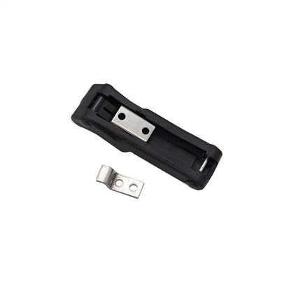3.8" Flexible Rubber Draw Latch with Keeper for Boat Compartment (Black)