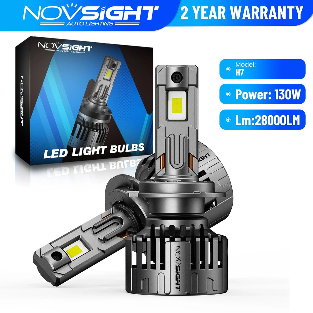 H7 LED Headlight Bulbs Kit for NOVSIGHT (130W, 6500K)