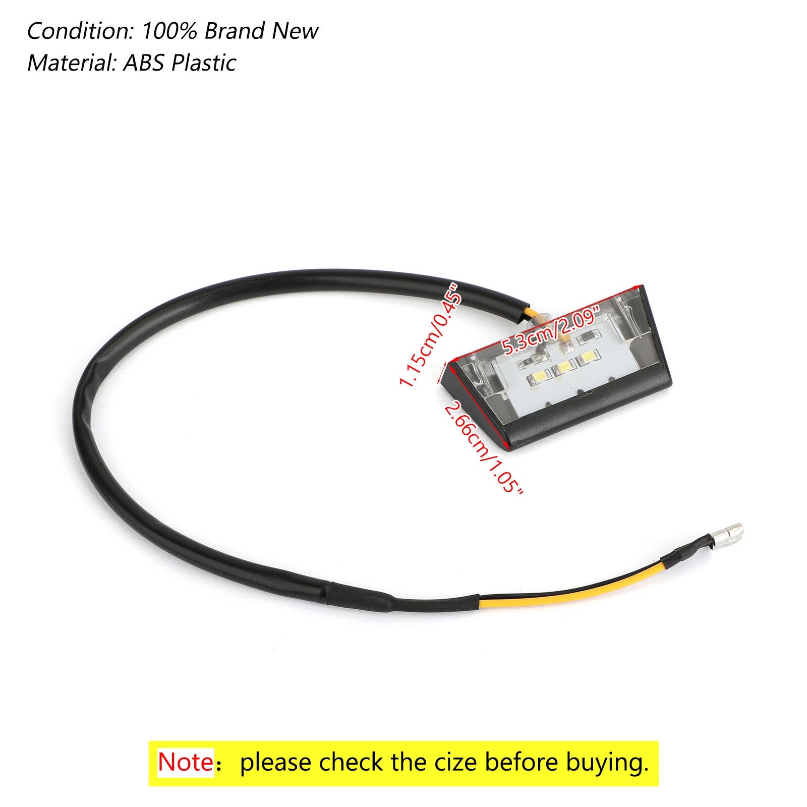 3X LED Rear Tail License Plate Light for Motorcycle (T9)