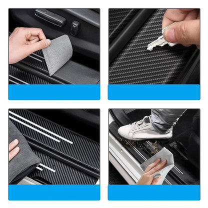 Door Sill Protector for - Carbon Fiber Pattern