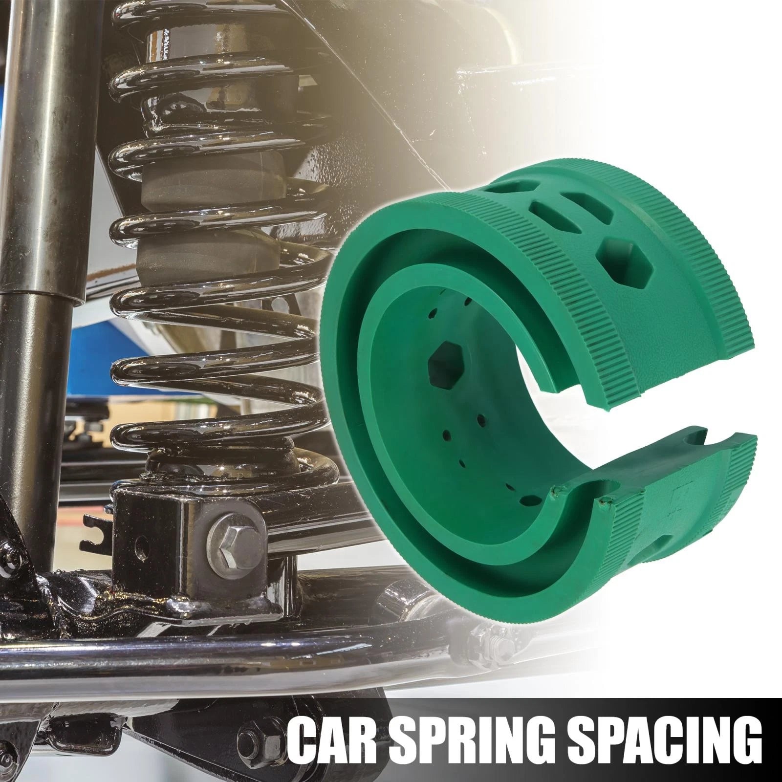 2Pcs Green Car Coil Spring Rubber Buffer B-Type Replacement for Ford Chevy (2005–2015)