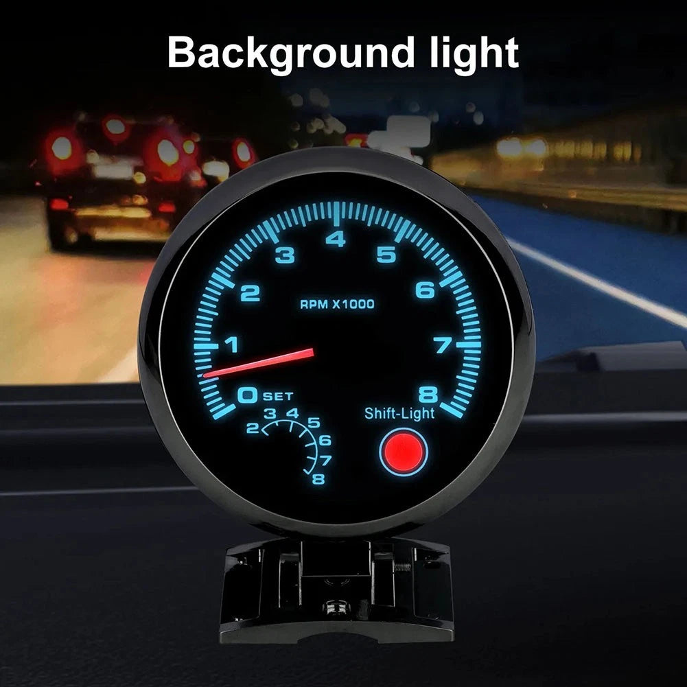 12V Car Tachometer Gauge Meter 08000 RPM with LED Shift Light