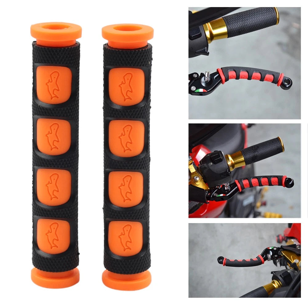 2X Rubber Brake Clutch Handle Bar Grips Lever Sleeve Cover - Universal Orange