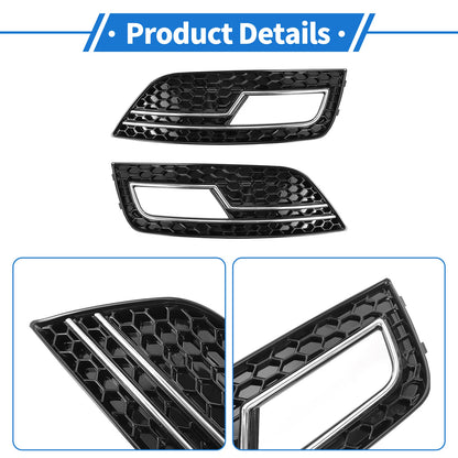 1 Pair Front Fog Light Grill for Audi A4L B9 S4 RS4 (2017–2020) No. 8K0807681K/8K0807682K