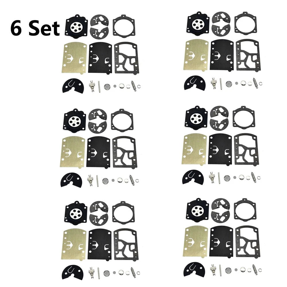 Set of 6 Carburetor Rebuild Kits for Walbro WB, WB-24, WB-25, WB-32, WB-33