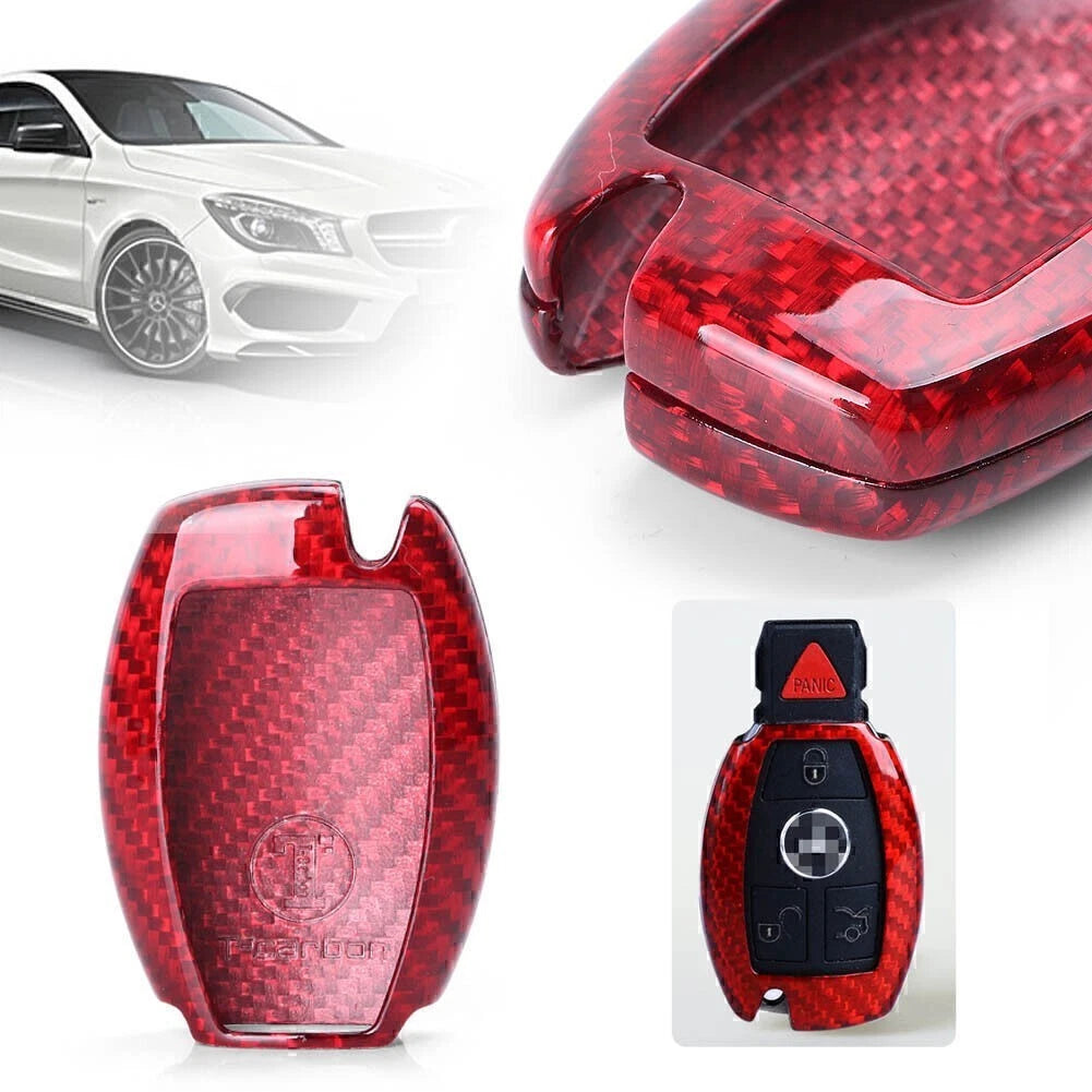 Remote Key Fob Shell Case for Mercedes Benz (Carbon Fiber)