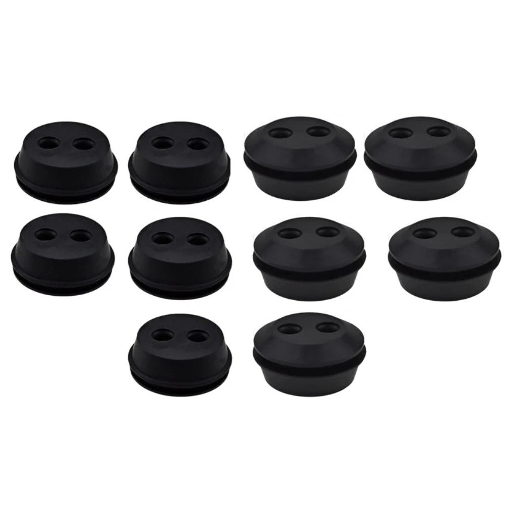 Set of 10 Rubber Grommets for Trimmer Fuel Tank (21.5mm, 2-Hole)