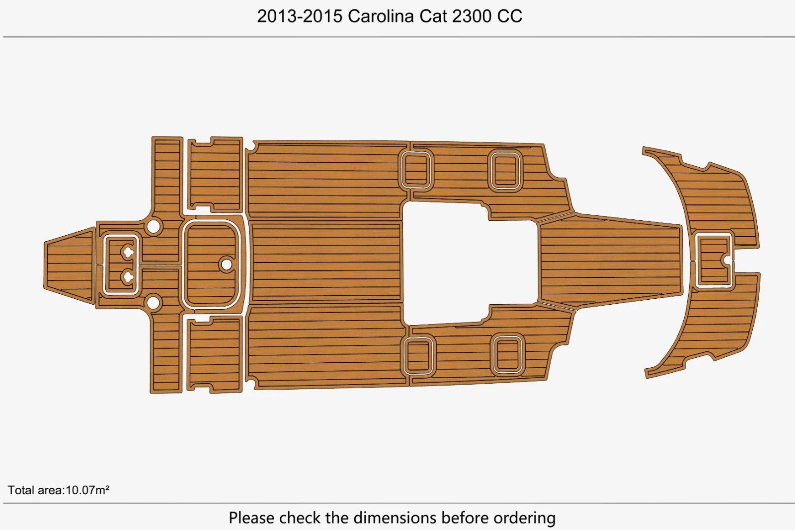 EVA Foam Teak Deck Floor Mat for Carolina Cat 2300 CC (2013)