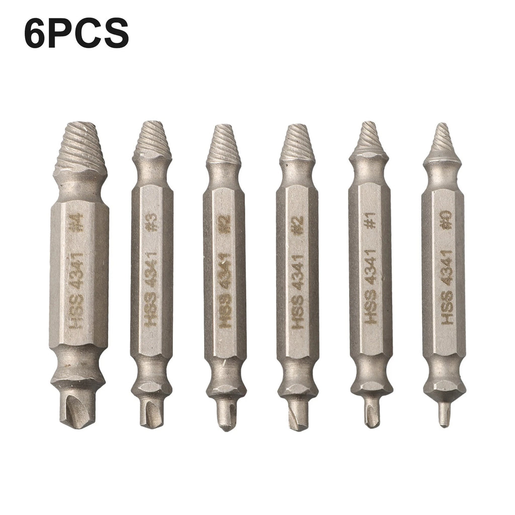 6X Screw Extractor Drill Bits for Broken Bolts and Studs Remover