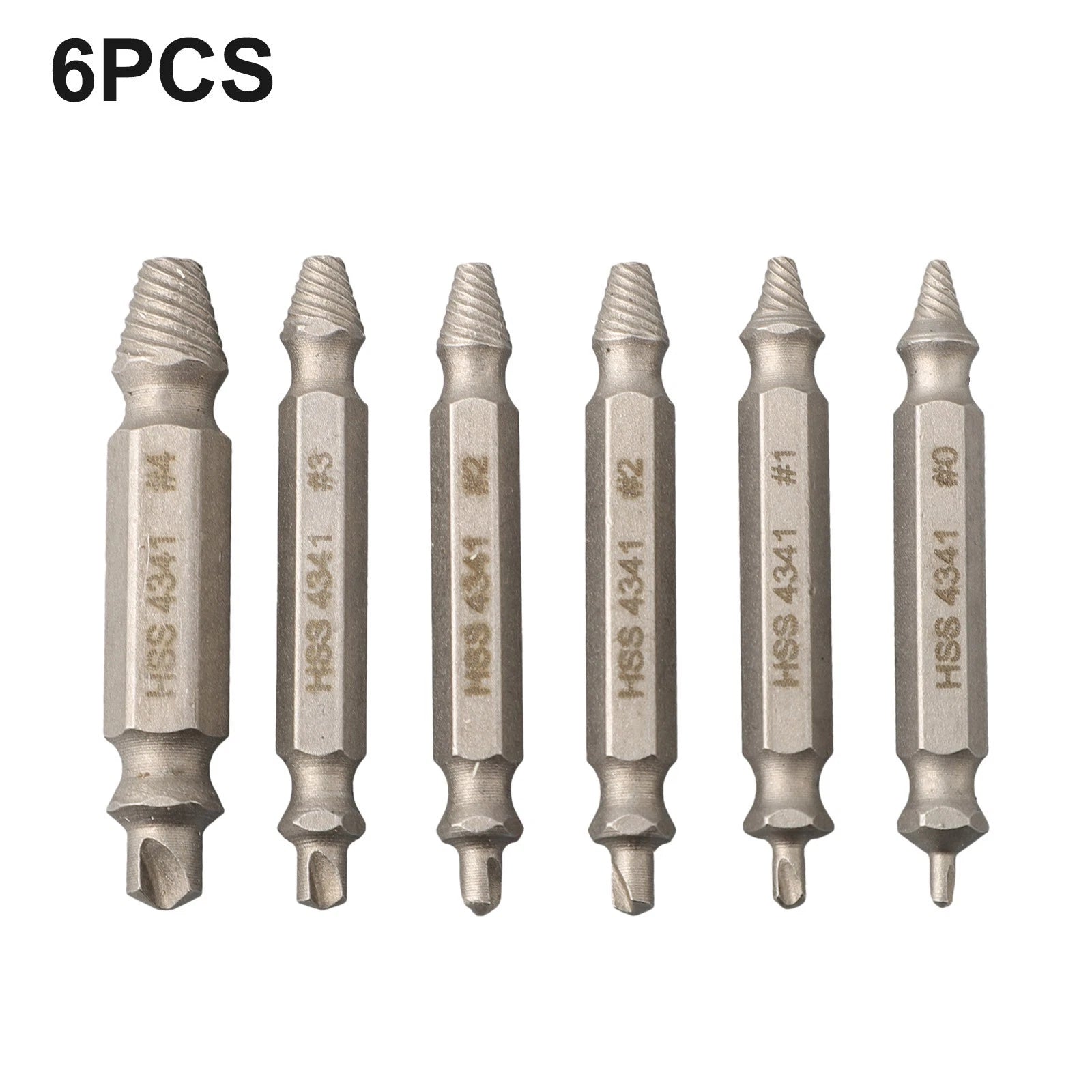 6X Screw Extractor Drill Bits for Broken Bolts and Studs Remover