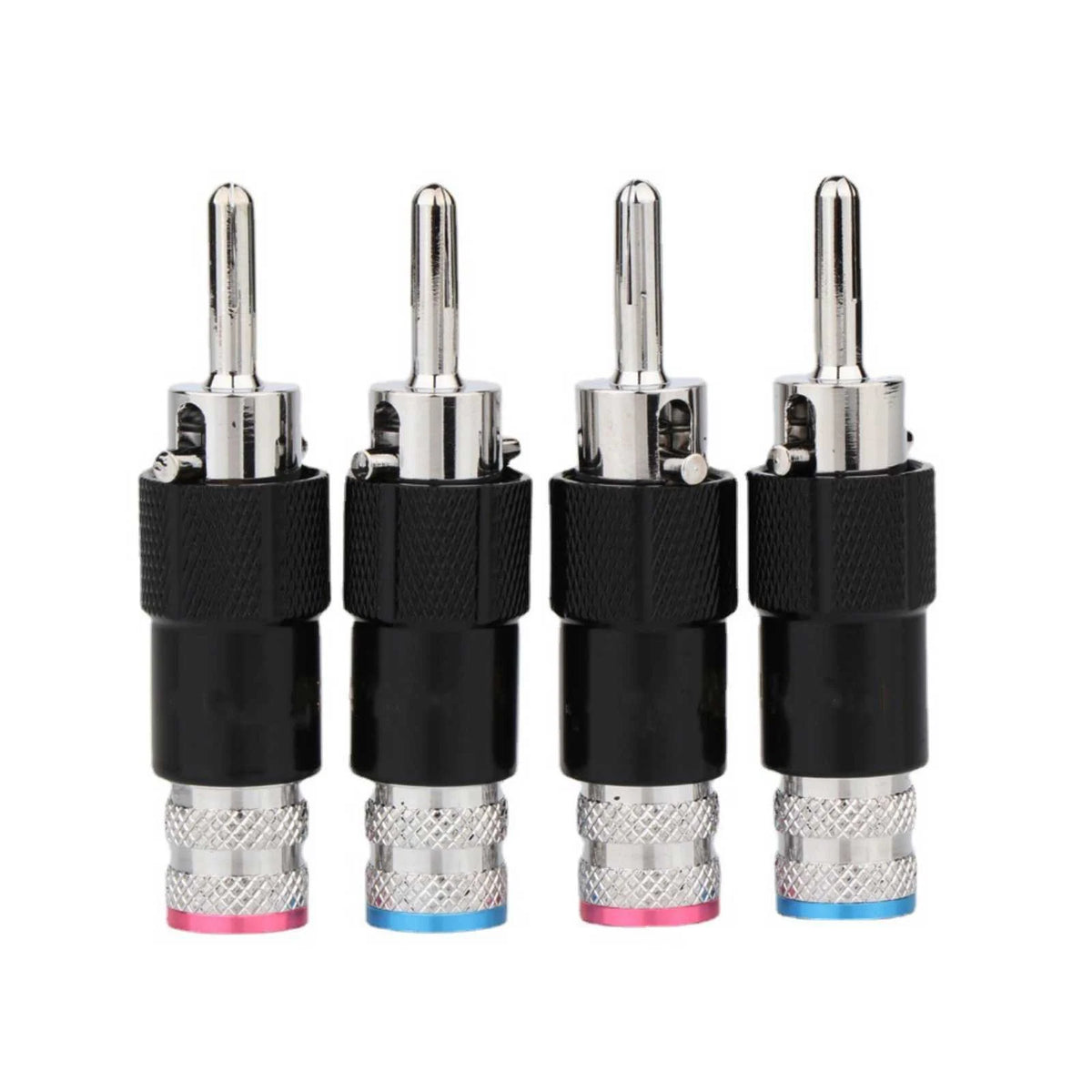 Set of 4 Brass Double Screw Locking Banana Adapter Plugs for HIFI Cable