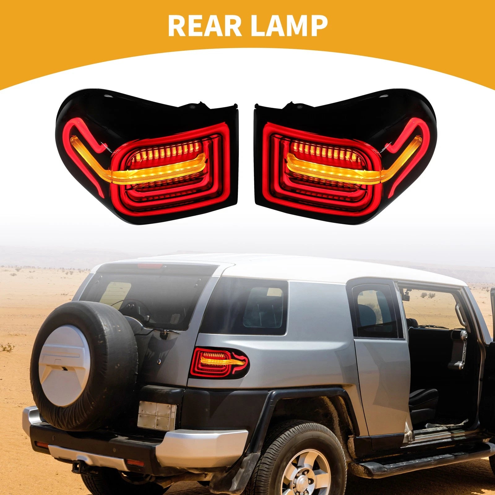 Pair OLED Tail Light Assembly Replacement for Toyota FJ Cruiser (2007–2014)